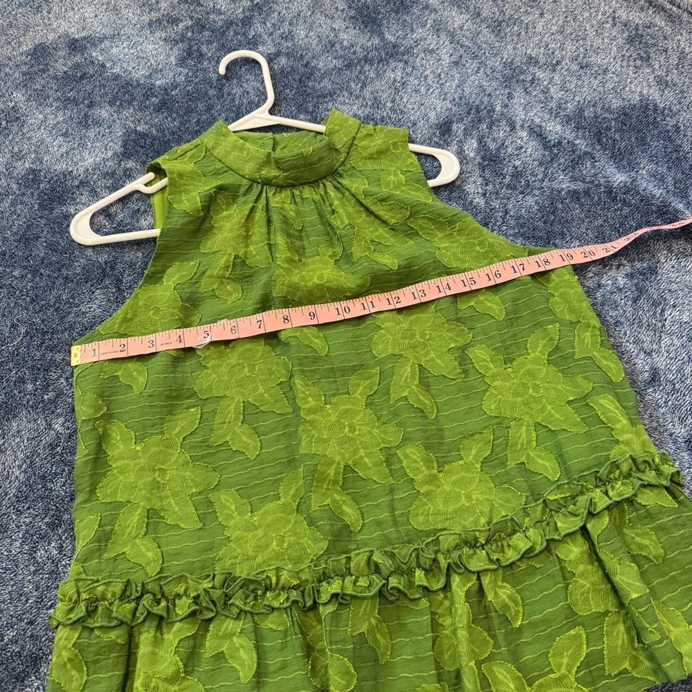 Anthropologie Maeve Women’s Green Floral Savannah Swing Blouse Tank Size 4 - Picture 7 of 16